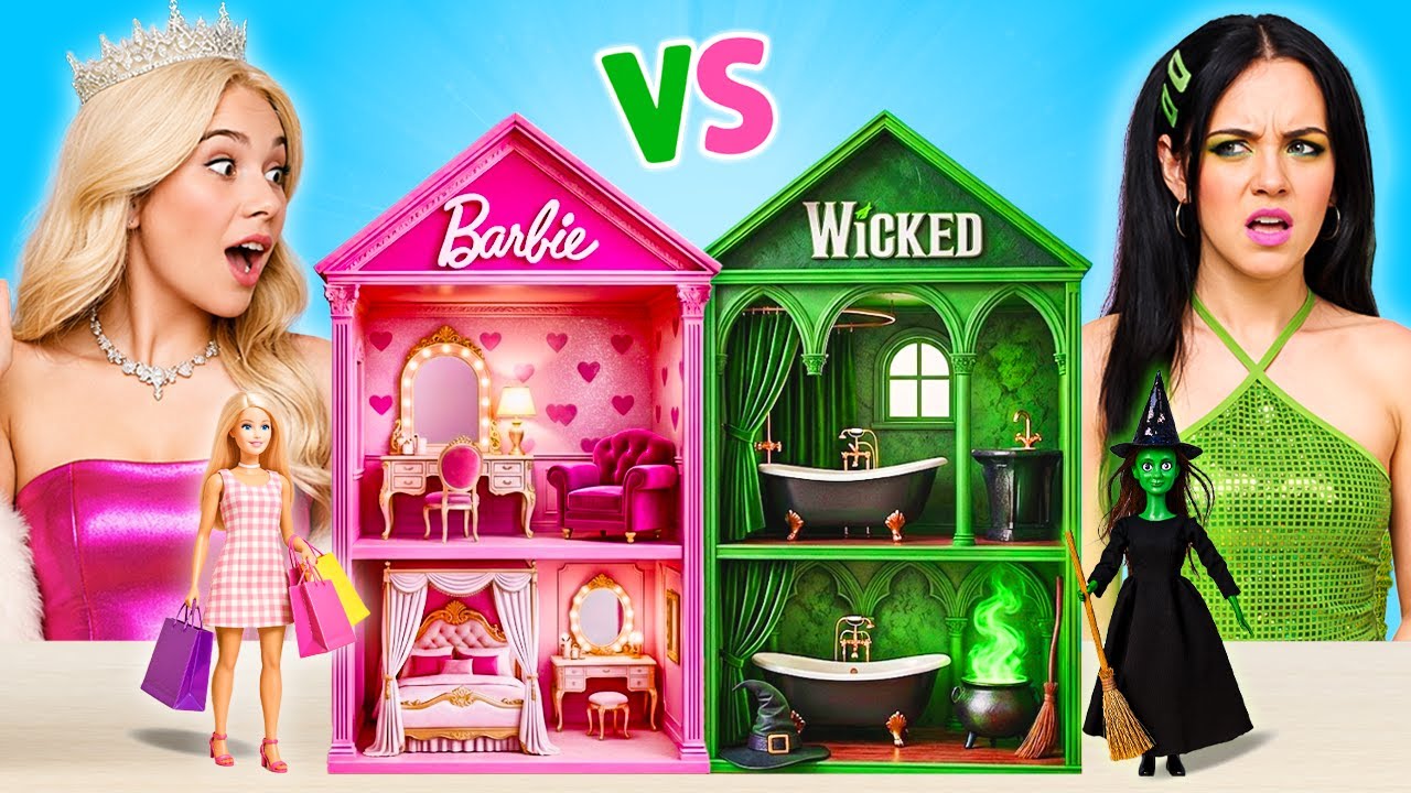 We Built an Amazing Dollhouse | Pink VS Green by PiPi Pop ESP