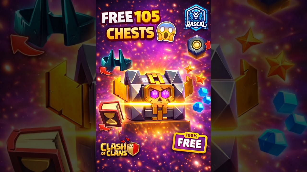 Opened 105 FREE CHESTS 😱 You Won&rsquo;t Believe This #gamingrascal #shorts
