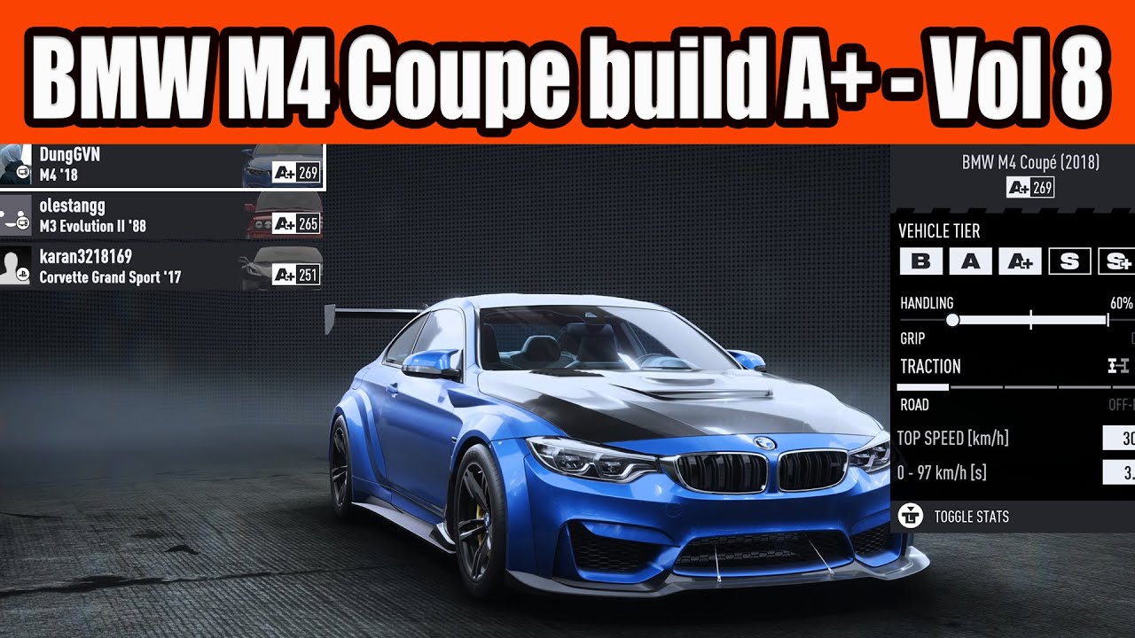 BMW M4 Coupe build A+ Class Car in NFS Unbound Vol 8