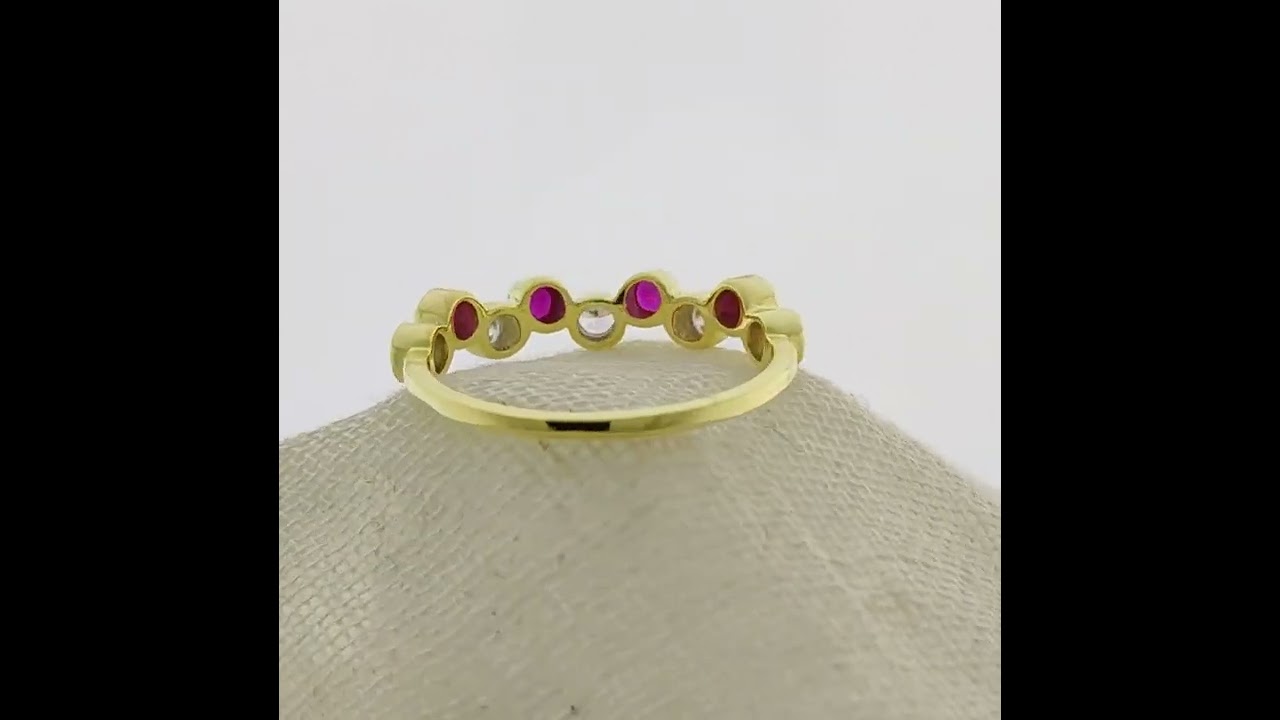 0.25ct Ruby Diamond Ring, Alternate Ruby Diamond Ring,Wedding Ring, Anniversary Ring,GemsJewelleryIN