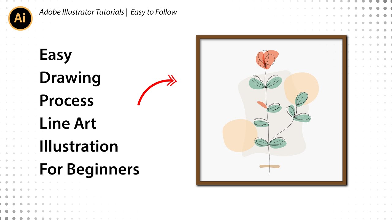 Easy How to Make Simple Line Art in Adobe Illustrator | Flower Illustration