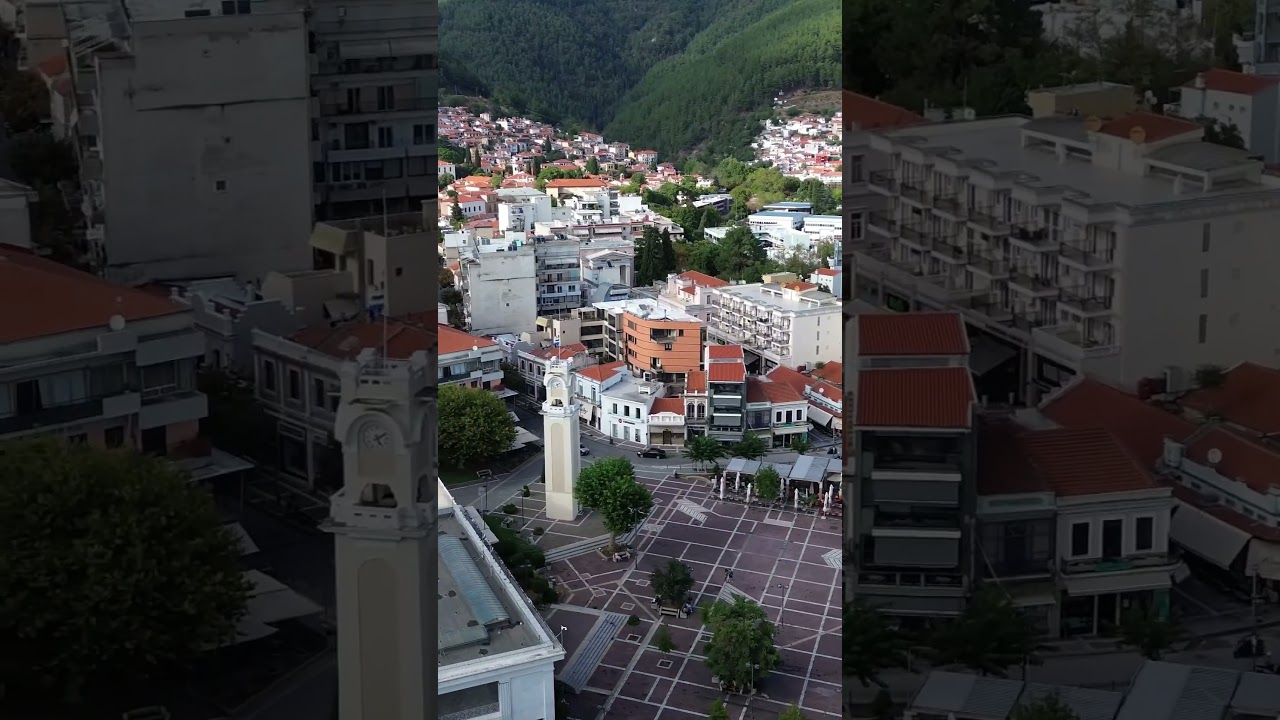 Xanthi #greece #xanthi #thrace #clocktower #square #drone #aerialvideography #citycentre #europe