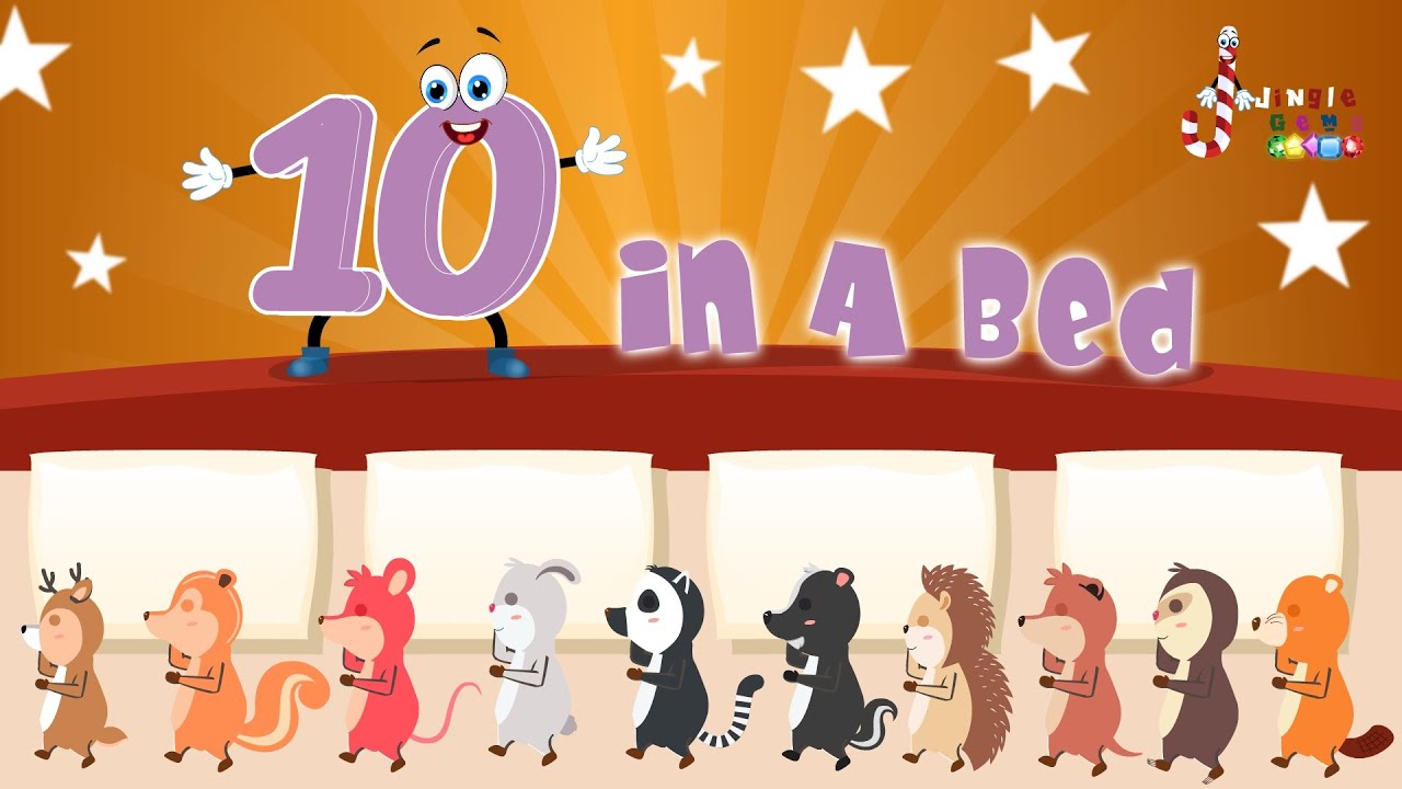 Ten In a Bed | English Rhymes | Nursery Rhymes | Jinglegems
