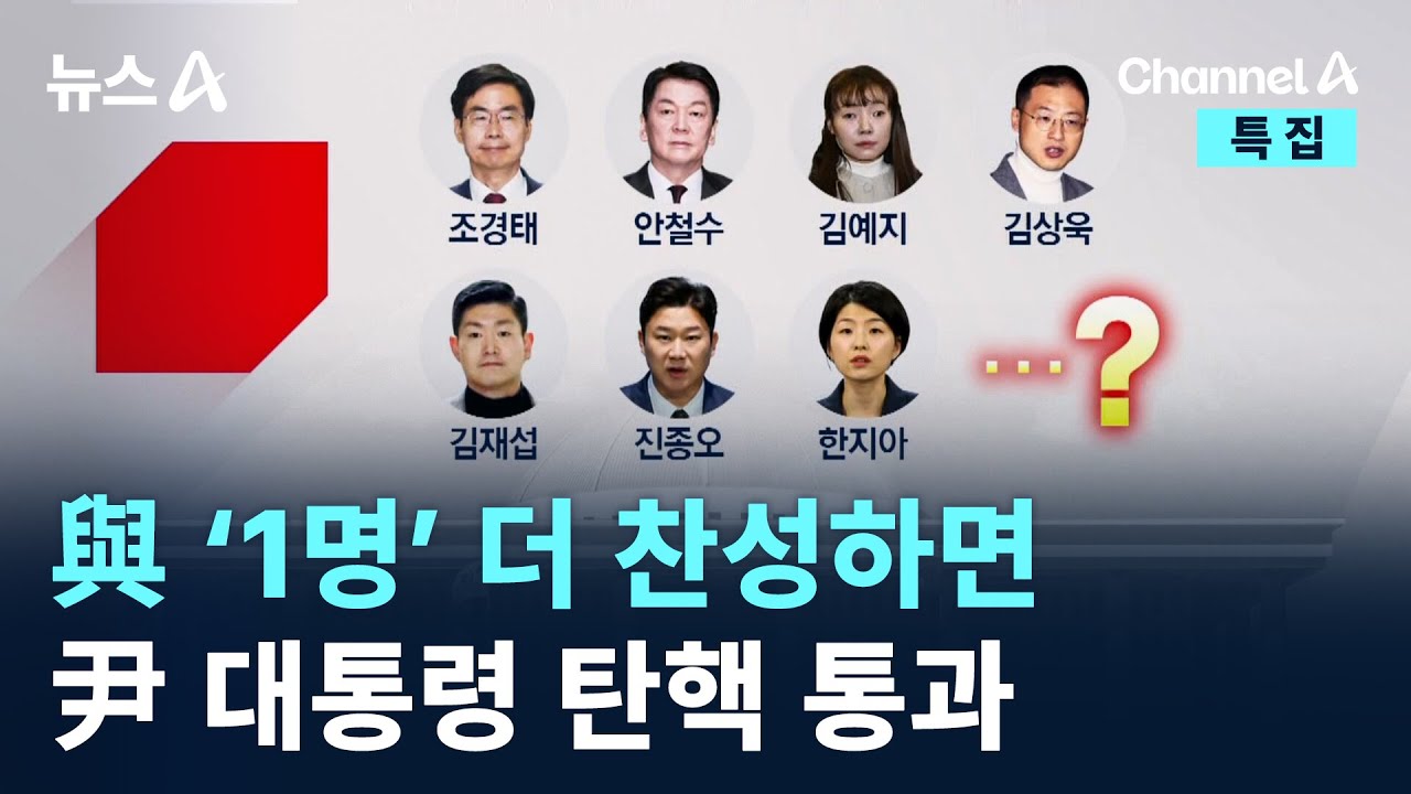 與 &lsquo;1명&rsquo; 더 찬성하면 尹 대통령 탄핵 통과 / 채널A / 특집 뉴스A