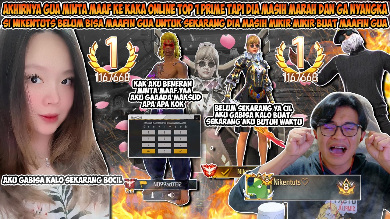 AKHIRNYA GUA MINTA MAAF KE KAKA TOP 1 PRIME TAPI DIA BELUM MAU MAAFIN GUA DAN MINTA KASIH WAKTU !!
