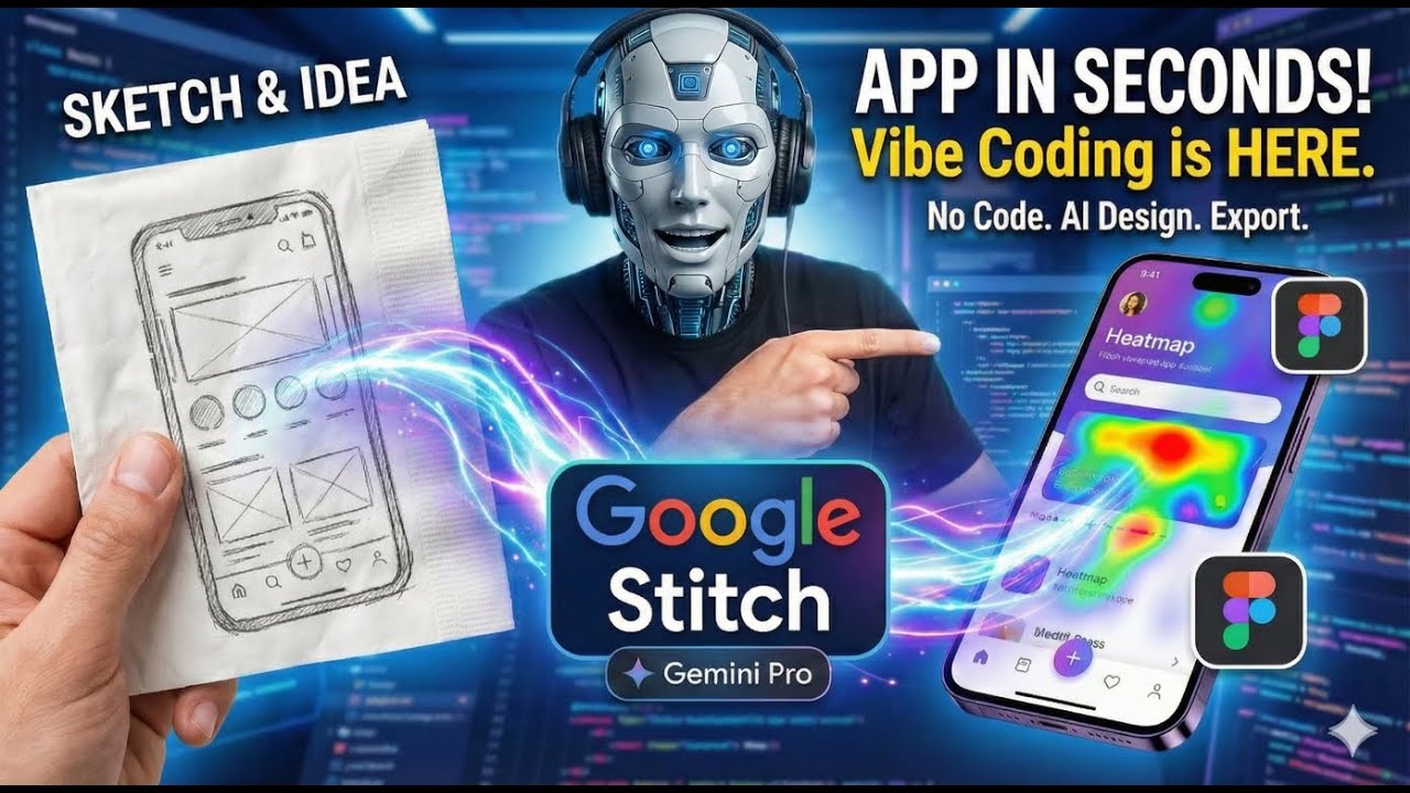 Google Stitch Tutorial: Build Pro App UIs with AI (No Code)