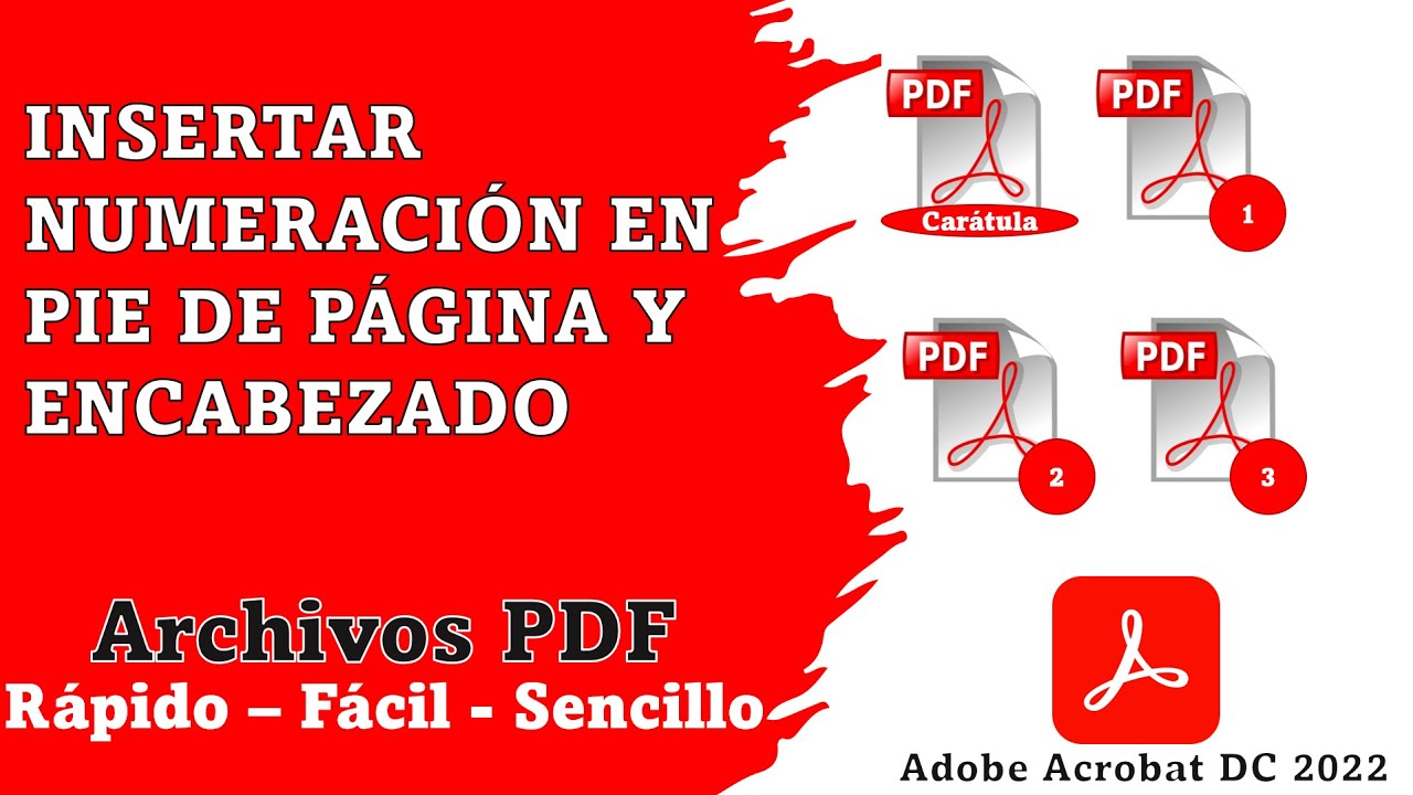 Insertar numeracion, pie de Página en un documento PDF con adobe acrobat