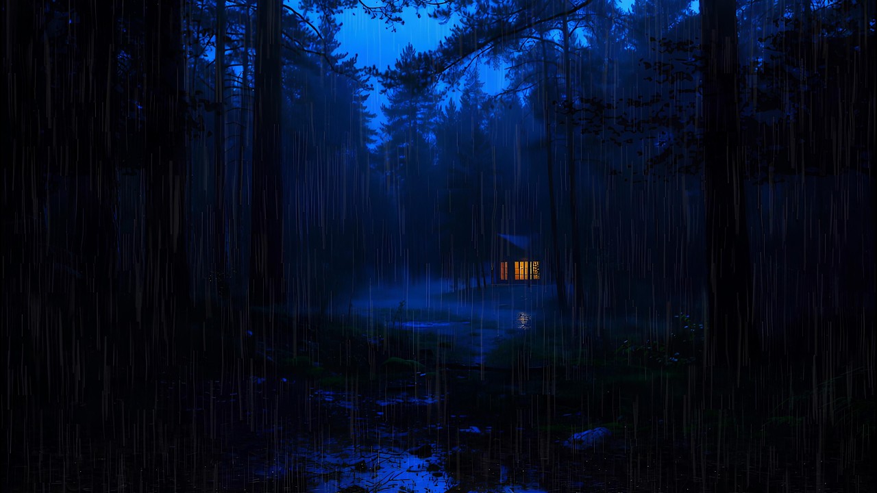 Rainy Night Forest Cabin | Rain Sounds for Deep Sleep & Insomnia Relief