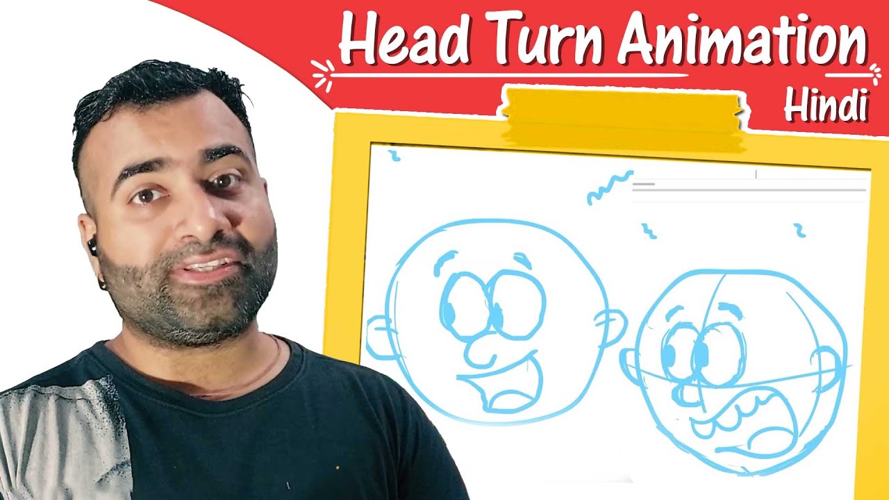 Head Turn Animation ll Cartoon Head Turn Animation Tutorial ll 2D Animation @Animate with Varun