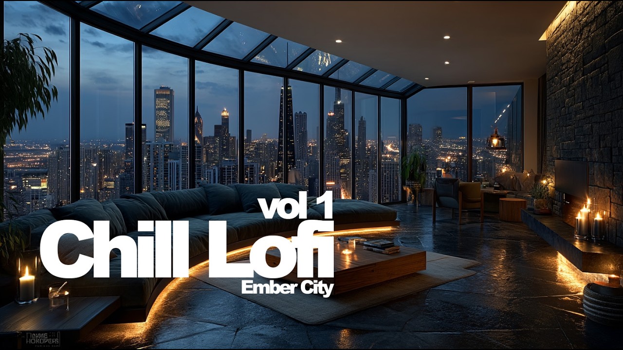 Late Night LoFi — Beats to Relax/Study To ☕️ (Rain + Firelight) | Ember City Vol 1