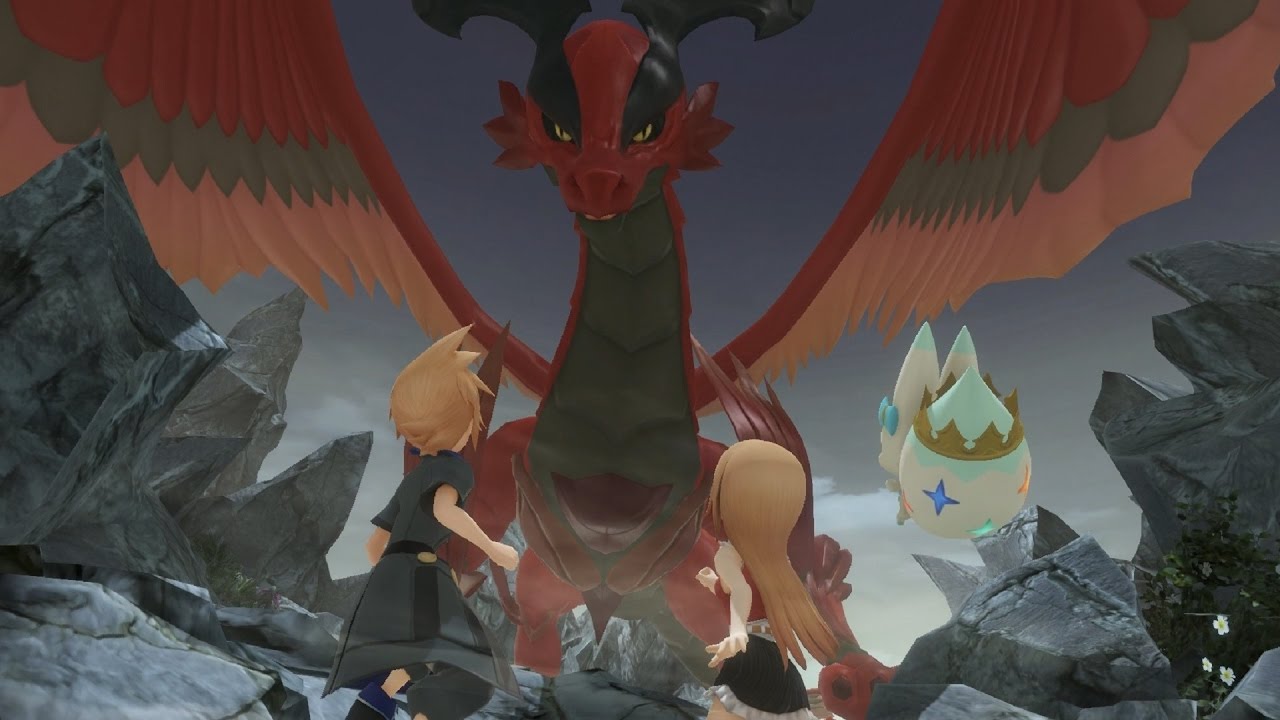 World of Final Fantasy: Mega Red Dragon Boss Fight (1080p 60fps)