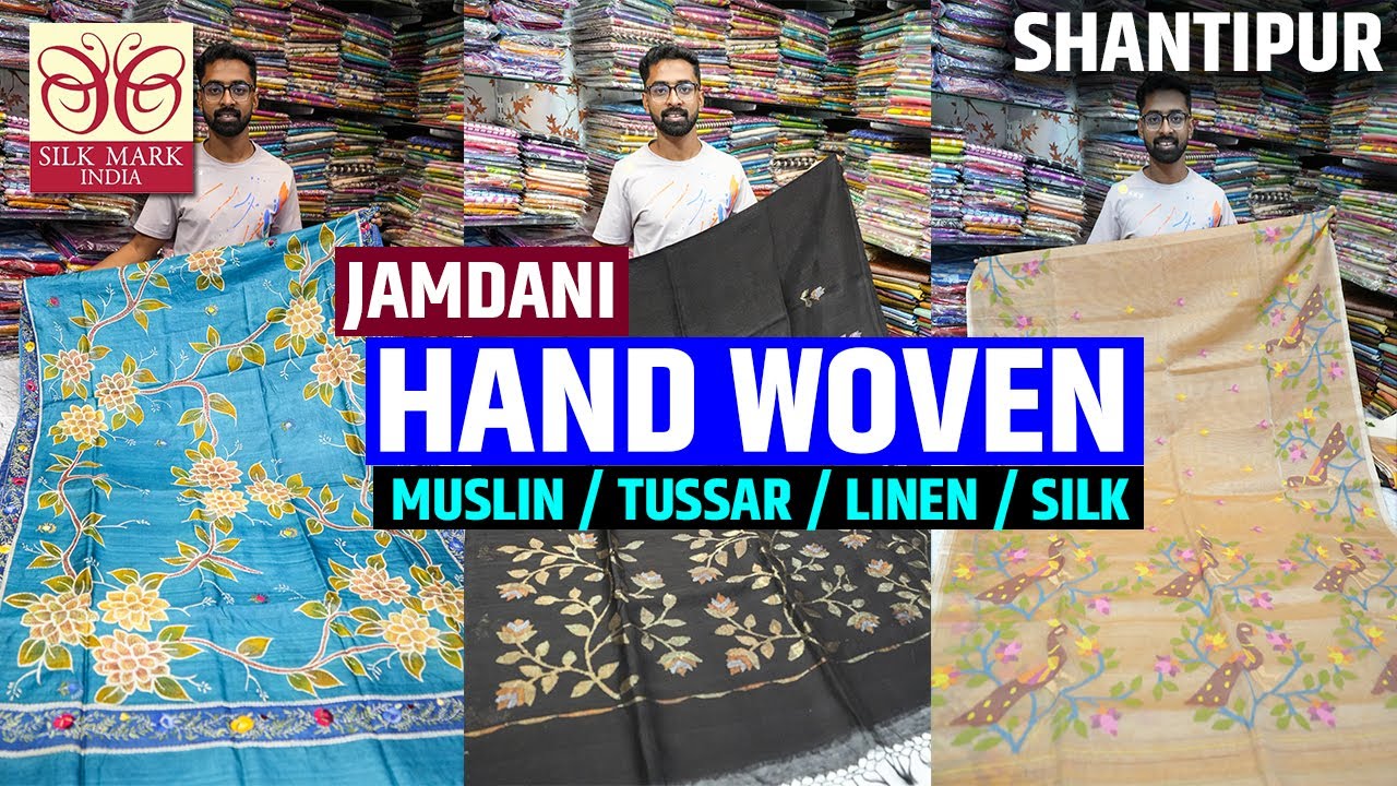 Mesmerizing Hand Woven Muslin Jamdani, Tussar, Linen, Silk Saree Manufacturer in Nadia, West Bengal