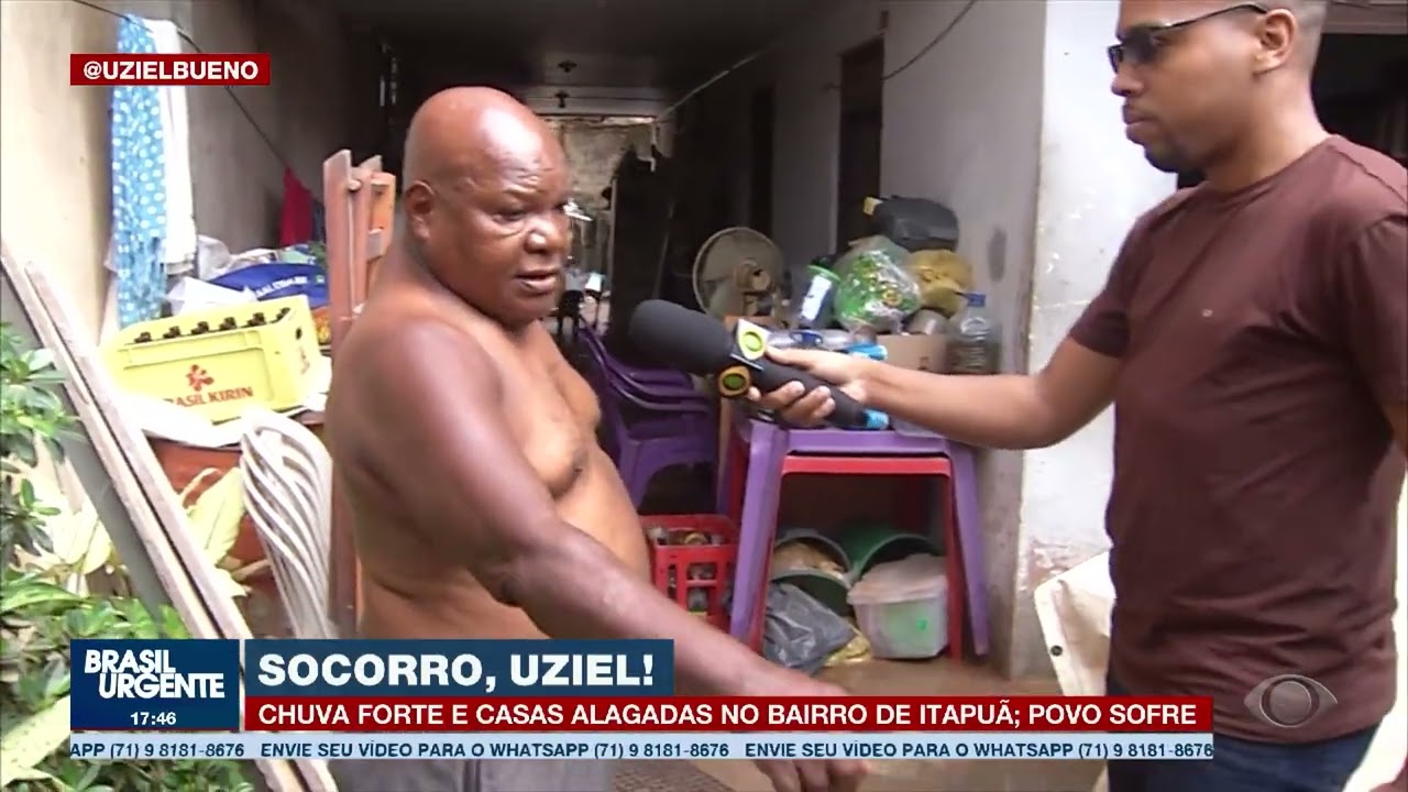 CHUVA FORTE E CASAS ALAGADAS NO BAIRRO DE ITAPUÃ | BRASIL URGENTE