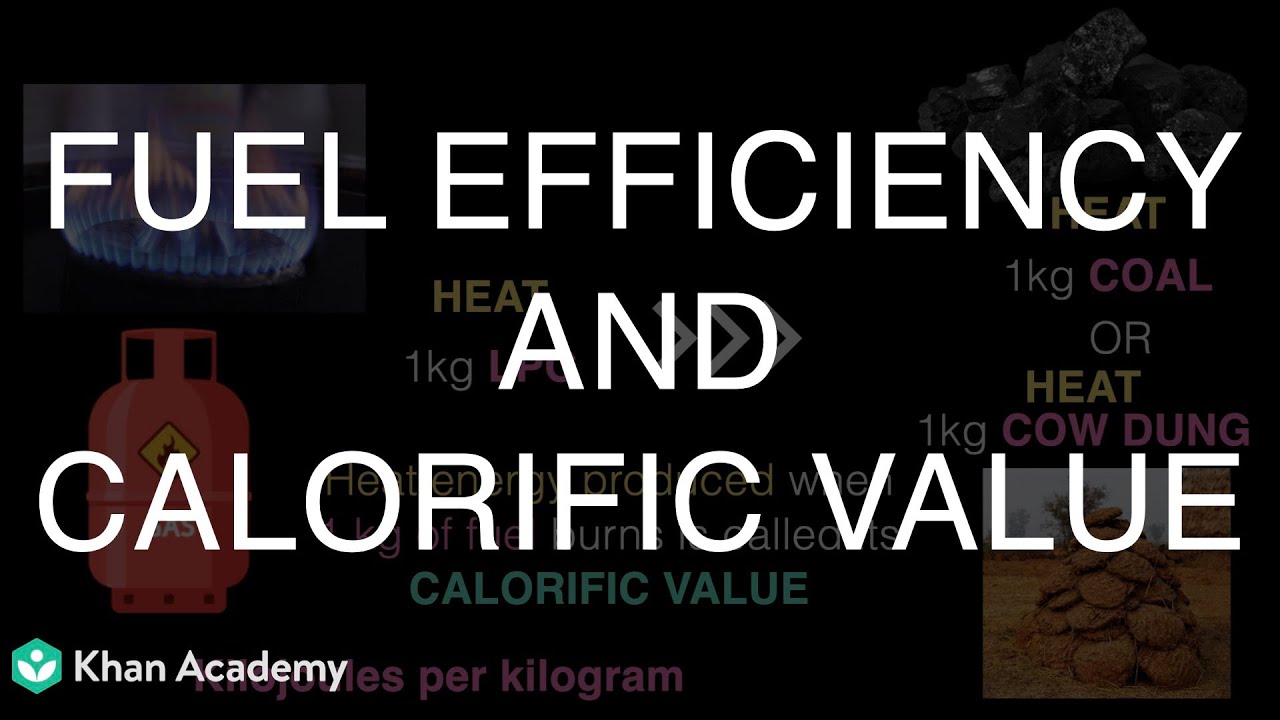 Fuel Efficiency and Calorific Values | Middle School Science | Khan Academy