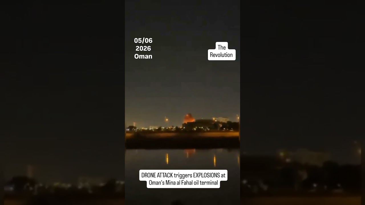 DRONE ATTACK triggers EXPLOSIONS at Oman's Mina al Fahal oil terminal#oman #mina #drone #alfahal