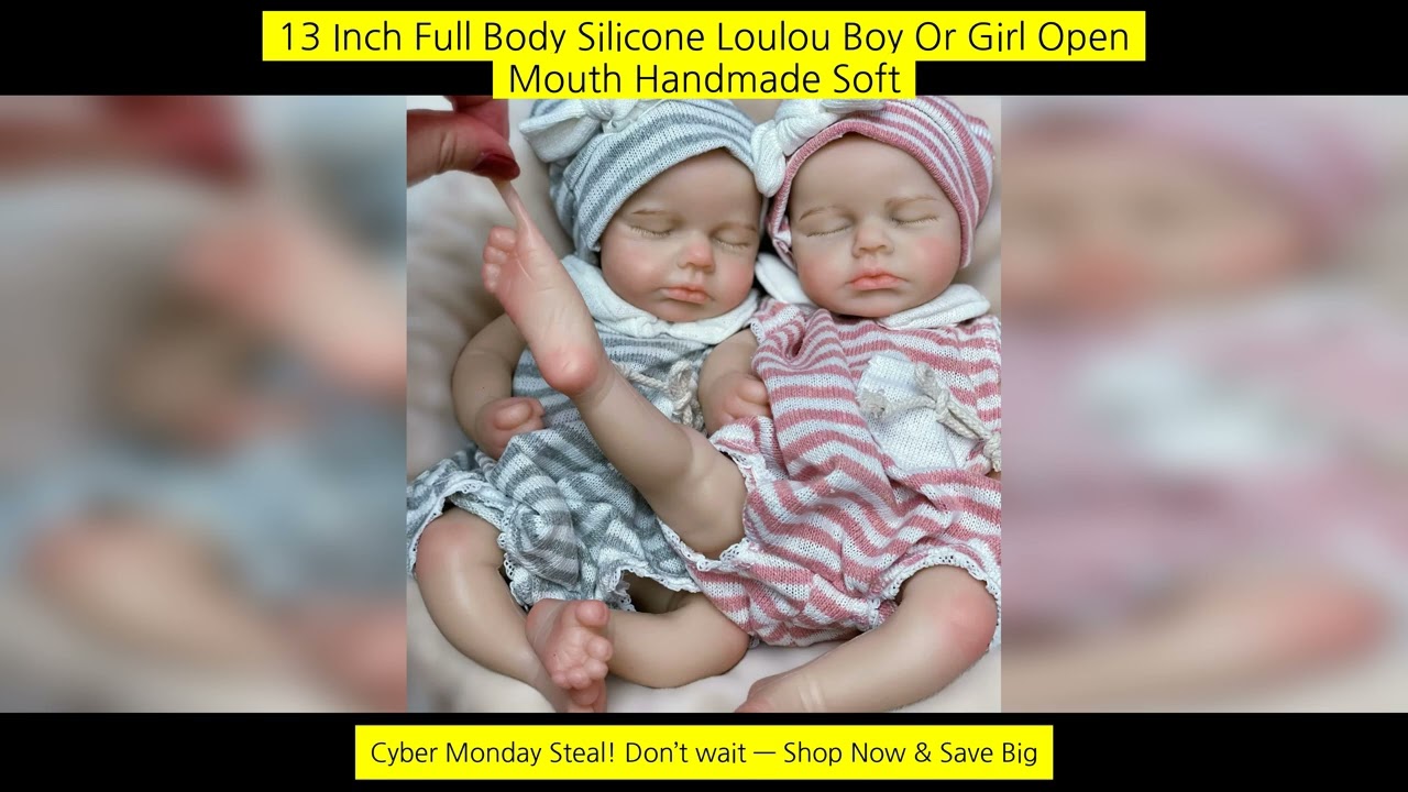 13 Inch Full Body Silicone Loulou Boy Or Girl Open Mouth Handmade Soft Touch