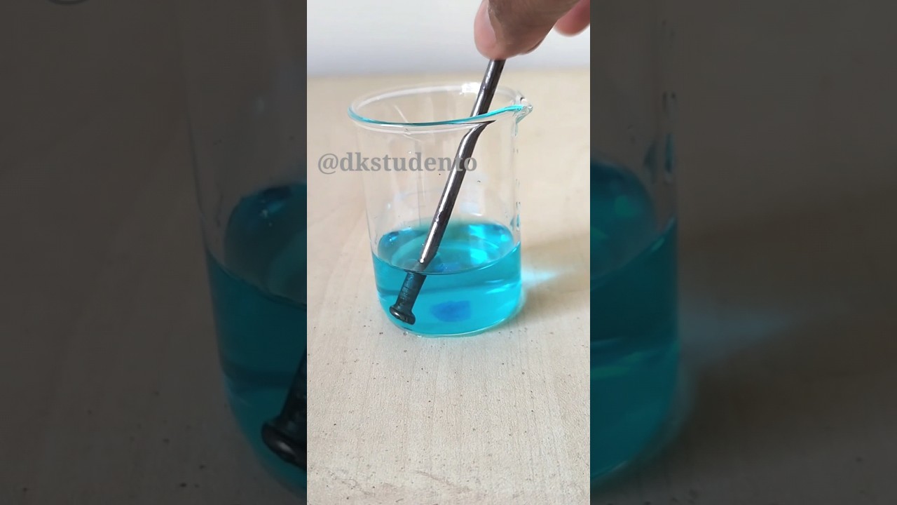 Copper sulphate vs Iron nail |Displacement reaction #shorts #science #ytshorts #diy