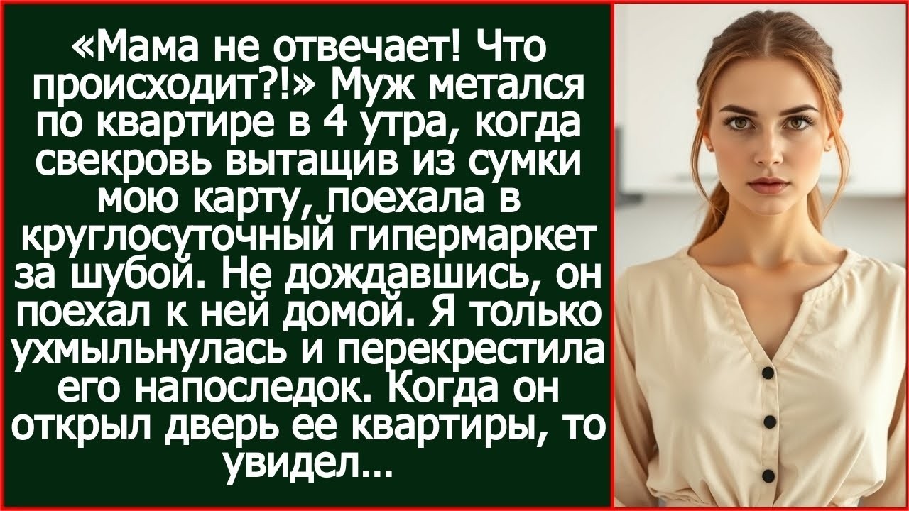 Мама не отвечает! Что происходит_! Паниковал муж, когда свекровь с моей картой поехала за шубой