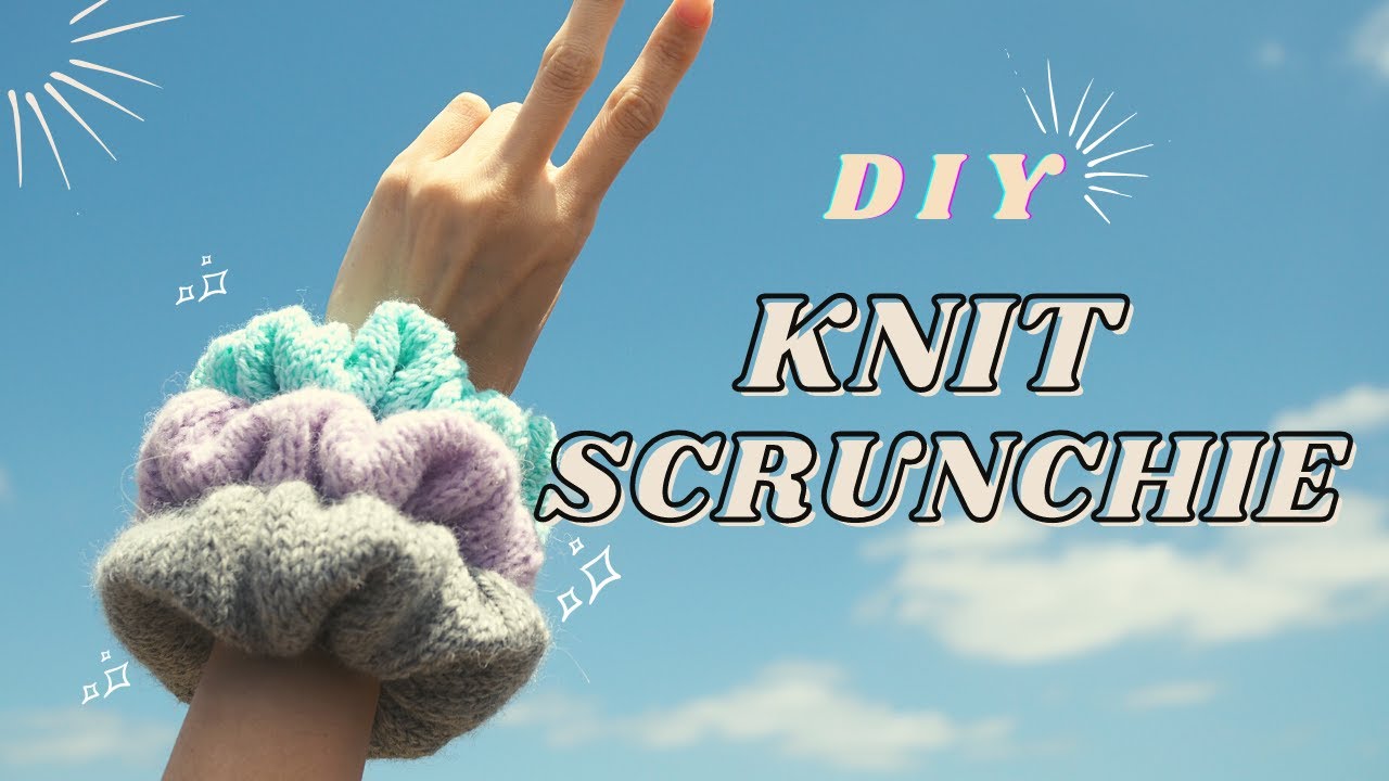 Easy DIY KNITTED SCRUNCHIE Pattern With Invisible Seam  (free pattern tutorial)