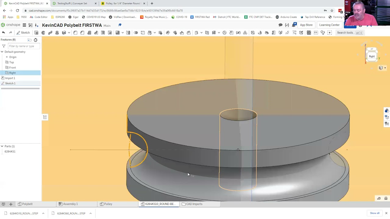 Creating Belts and Pulleys in OnShape Part 2