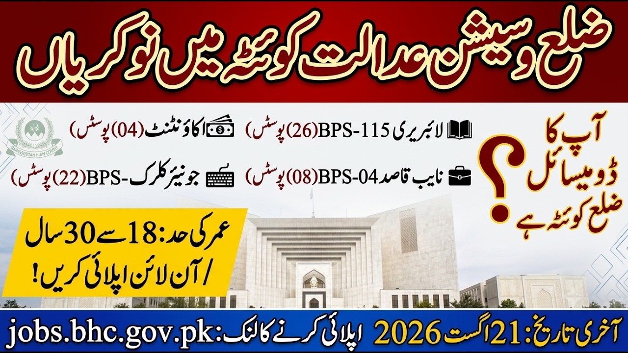 District Court Quetta Jobs 2026 | How to Apply Online | Complete Details