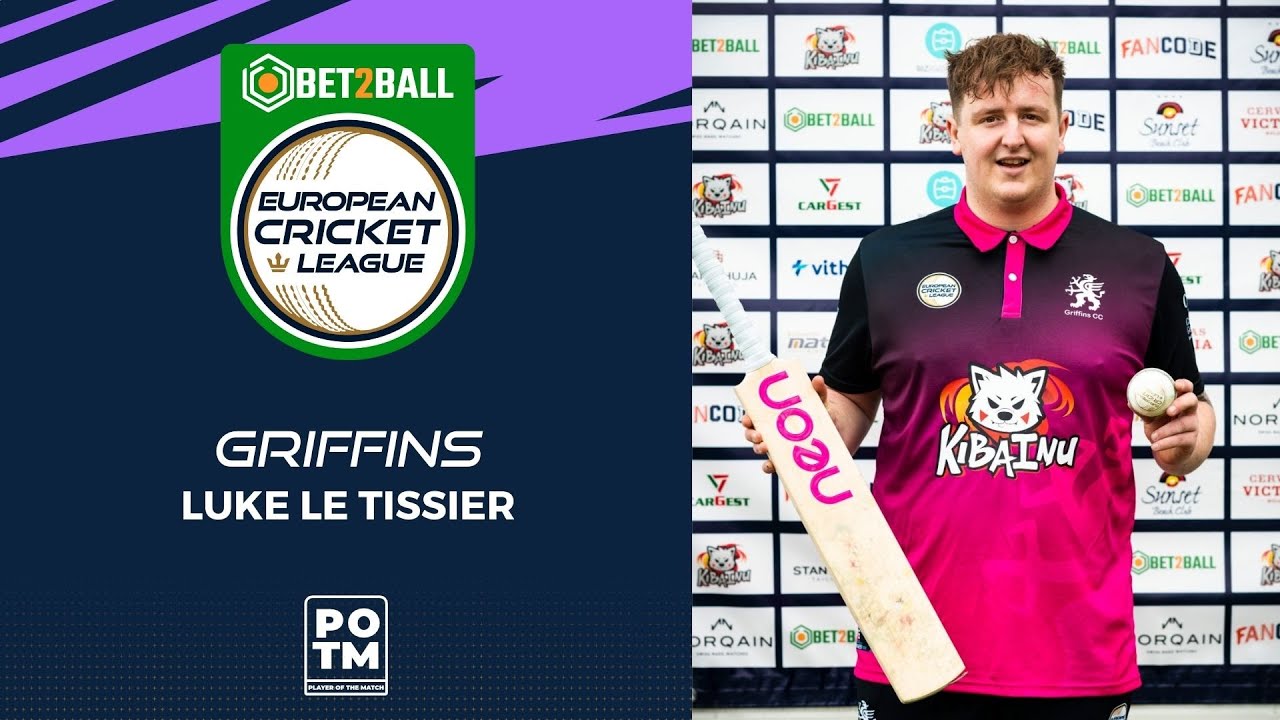 POTM: L.Le Tissier - BRI vs GRI | Highlights | Bet2Ball European Cricket League Day 1, Group B|ECL22
