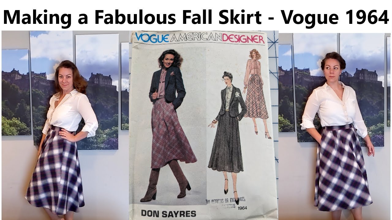 Making a Fabulous Fall Skirt with Vogue Pattern 1964 #1980s #vogue