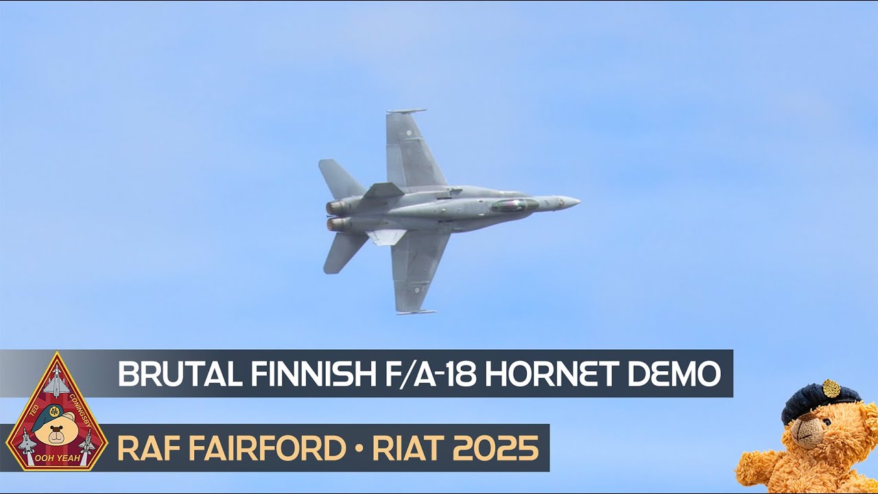 AGGRESSIVE FINNISH AIR FORCE F/A-18 HORNET DEMO • RAF FAIRFORD RIAT 2025