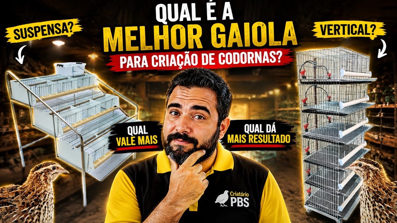 Qual é o melhor tipo de gaiola para a CRIAÇÃO DE CODORNAS? Gaiola suspensa ou vertical para codornas