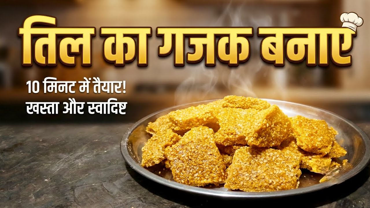 बाज़ार जैसी खस्ता तिल गजक सिर्फ 10 मिनट में! 😱  Til Gajak Recipe | Winter Special