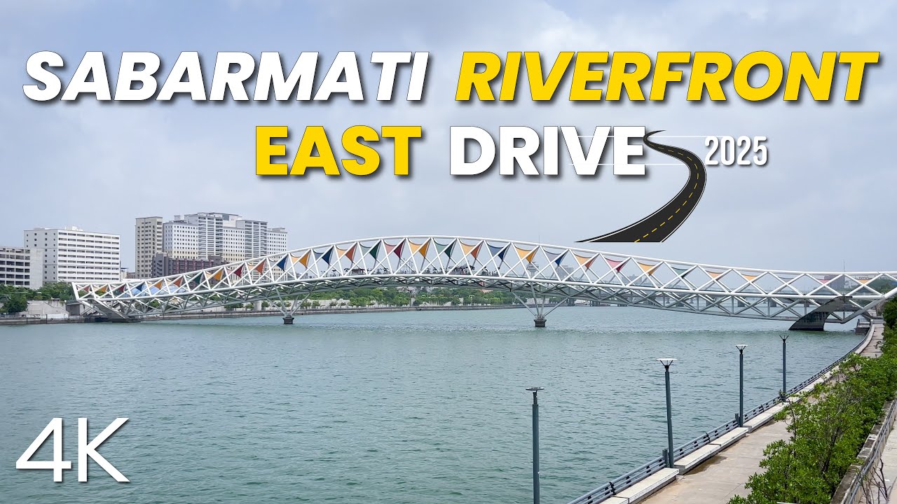 Sabarmati Riverfront East Drive 4K | Ahmedabad’s Scenic Road with Heritage & Modern Vibes