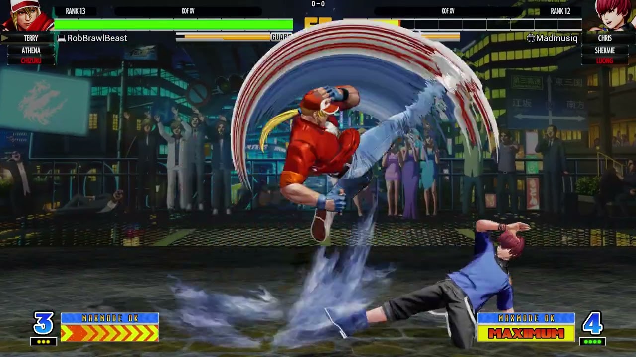 KOF XV Chizuru/Terry/Athena VS Luong/Chris/Shermie (1)