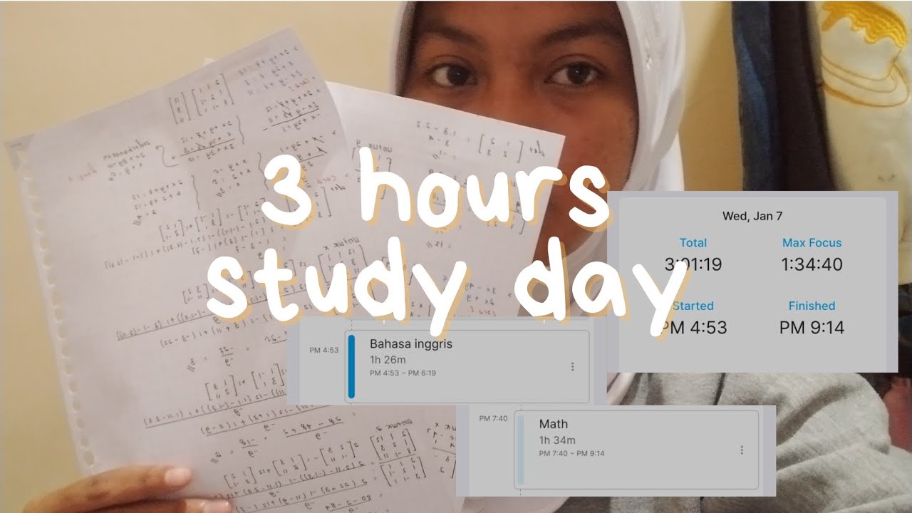 Study with me, 3 hours 📝📚⏰