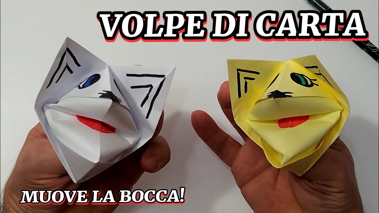 Burattino di Carta, Semplice Origami, Gioco di Carta, Divertimento per i Bambini