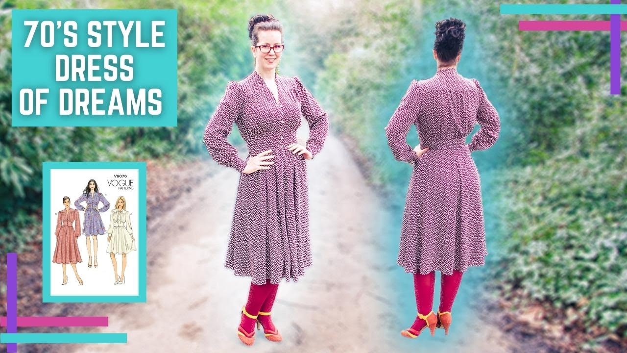 Sewing The Vogue 9076 :: 70'S Style Dress Of Dreams? Will It Fit? Will I Like It? What Do You Think?