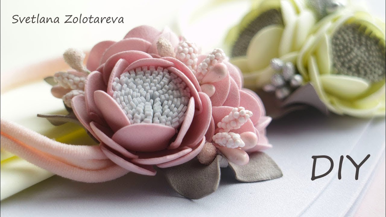 Цветы из Фоамирана 🌸 Милая повязка для девочки 🌸