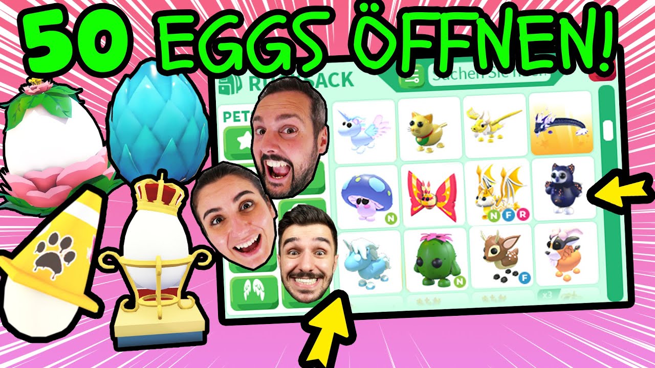 Ich habe 50 EGGS BEI ADOPT ME MIT MEINEN FREUNDE GEÖFFNET! Kaan, Dania, Claudio