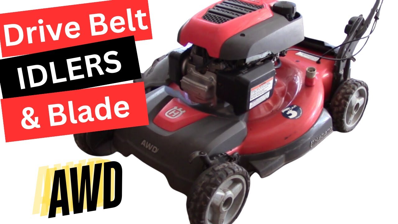 How to REPLACE Lawnmower DRIVE BELT and IDLER PULLEYS - Husqvarna AWD (HU800AWD)