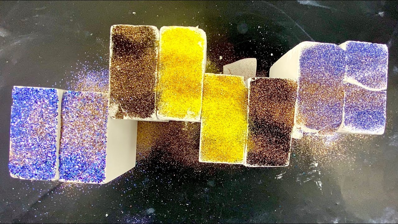 ASMR 8 CRUNCHY GYM CHALK CRUMBLE ~ 4 ADER GYM CHALK AND 4 NBC GYM CHALK