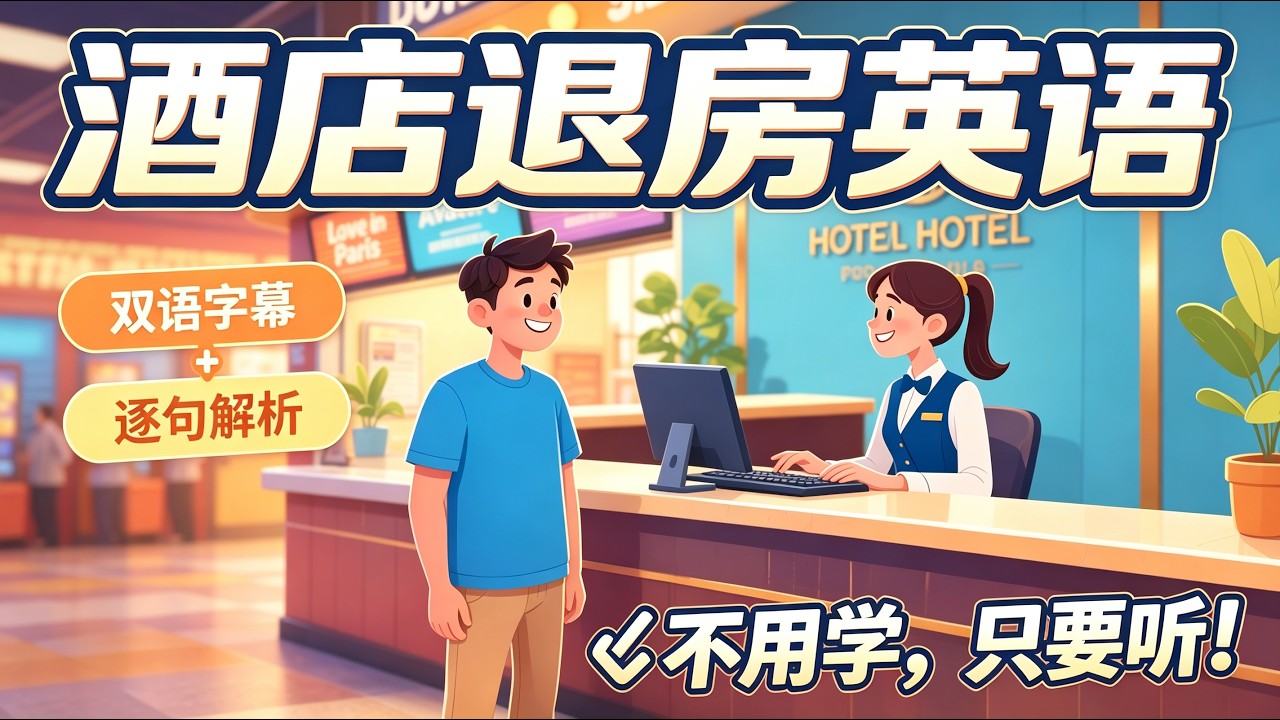 【通过会话学英语】酒店退房 | 英语口语 | 英语听力练习 | 带双语字幕 + 逐句解析