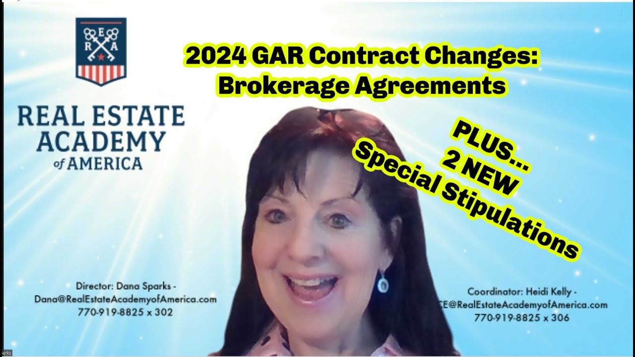 2024 GAR Contract Changes - Brokerage Agreements #NEwGARContract