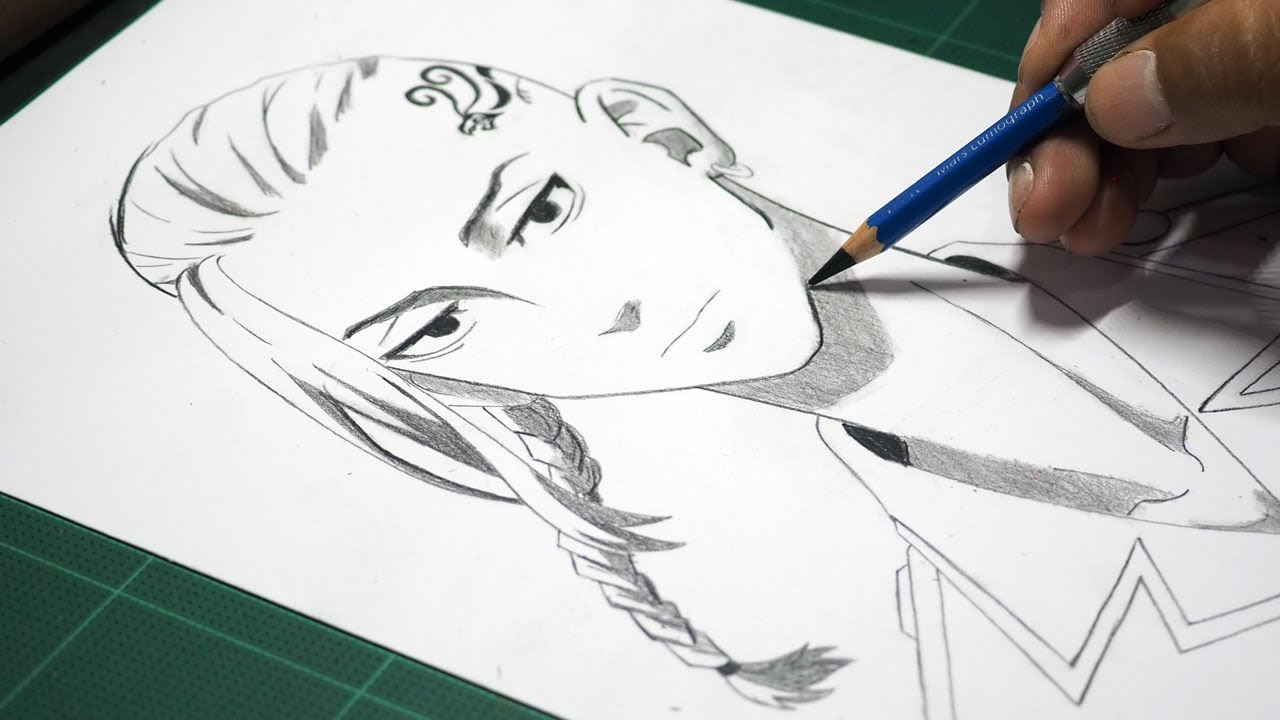 Drawing Draken Using Only One Pencil - Tokyo Revengers