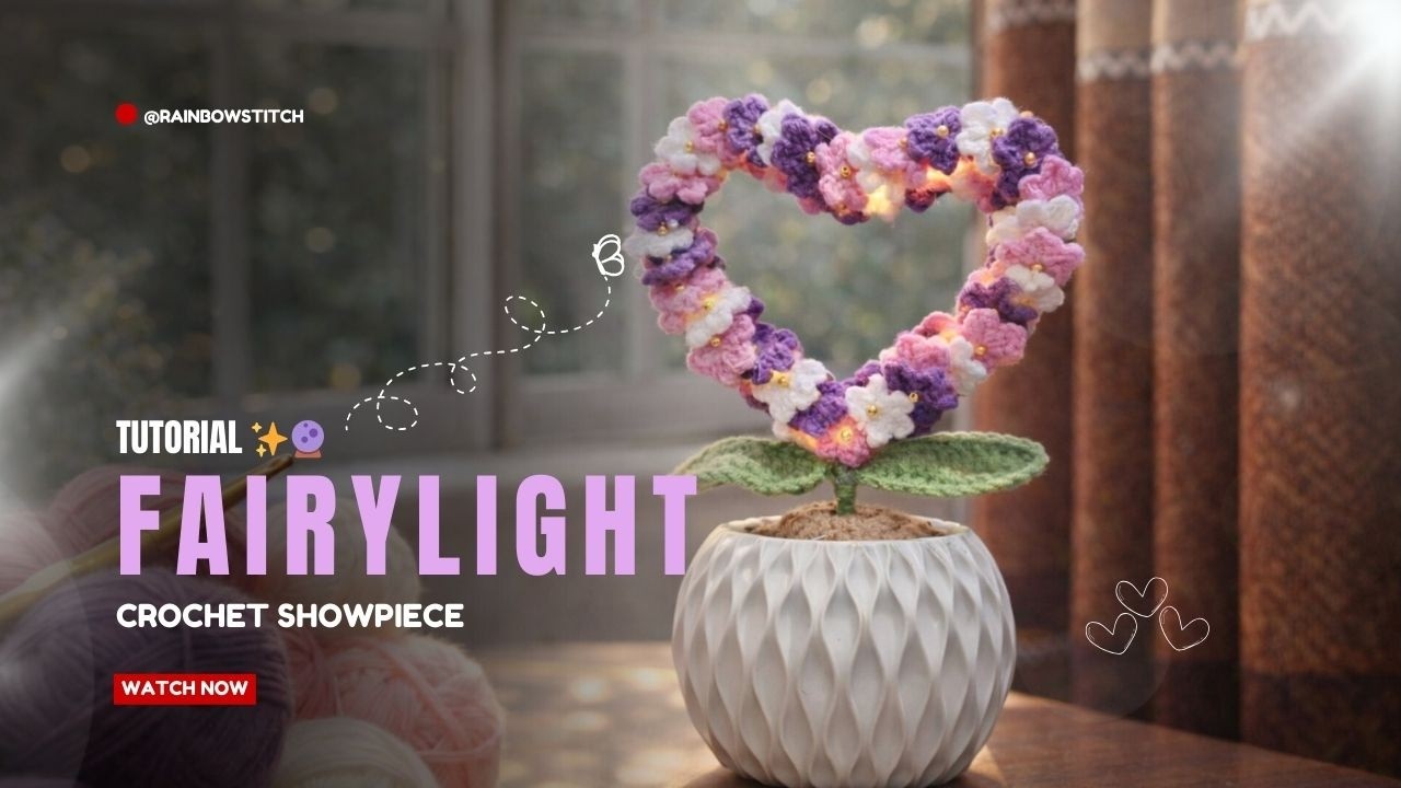 Easy Crochet Heart Flower 🌸 সুন্দর Handmade Decor Idea ❤️ @Pattern-yf5dz
