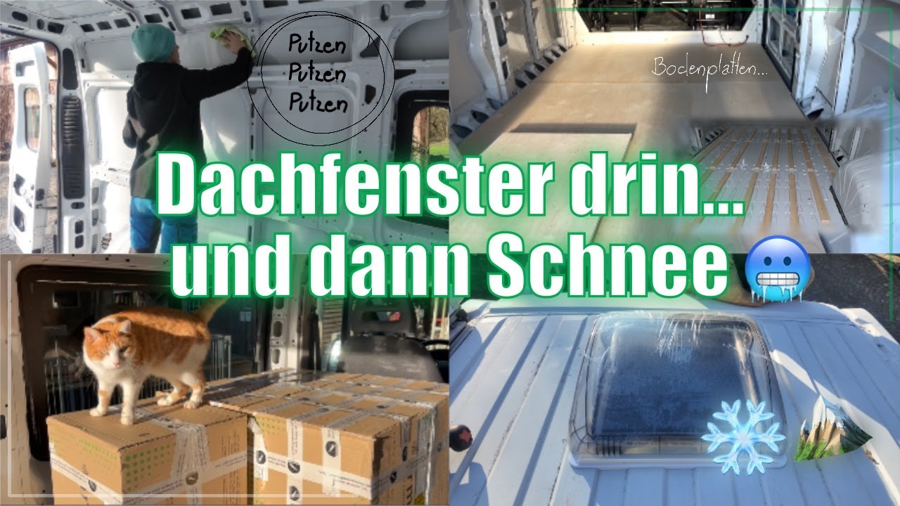 Van-Ausbau Teil 3: Dachfenster & Boden -- Winteredition🚐🪚🥶