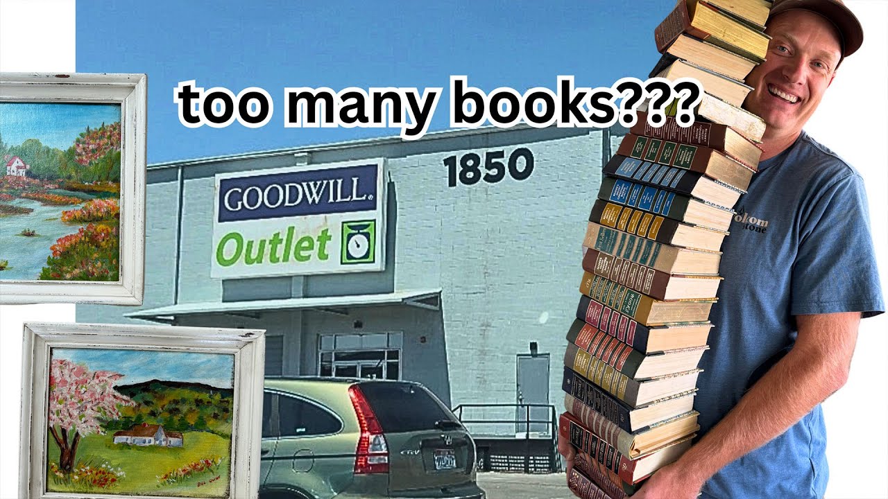 Goodwill Bins Thrift with me - so many books and turning trash to treasure - reselling
