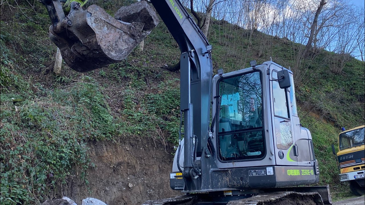 Zoomlion[ze60] mini ekskavatörle Bahçe yolu yaptık. Tarım araçları için ufak bahçe yolu