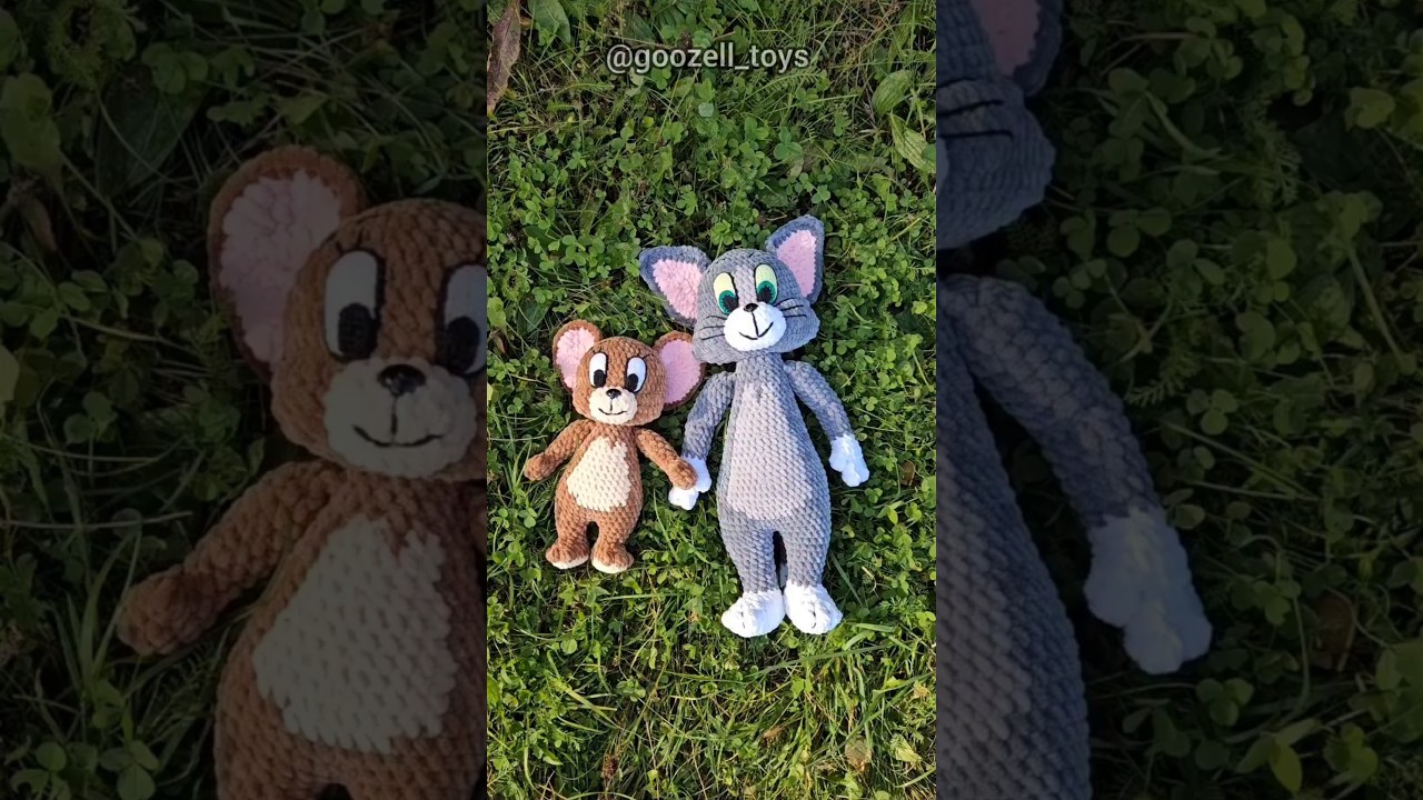 Вязаные Том и Джерри крючком по схеме @goozell_toys 🤎 Tom and Jerry crochet pattern