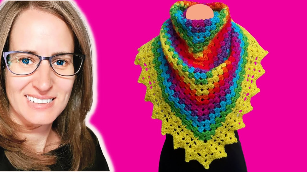 Crochet Granny Stitch Triangle Shawl Tutorial