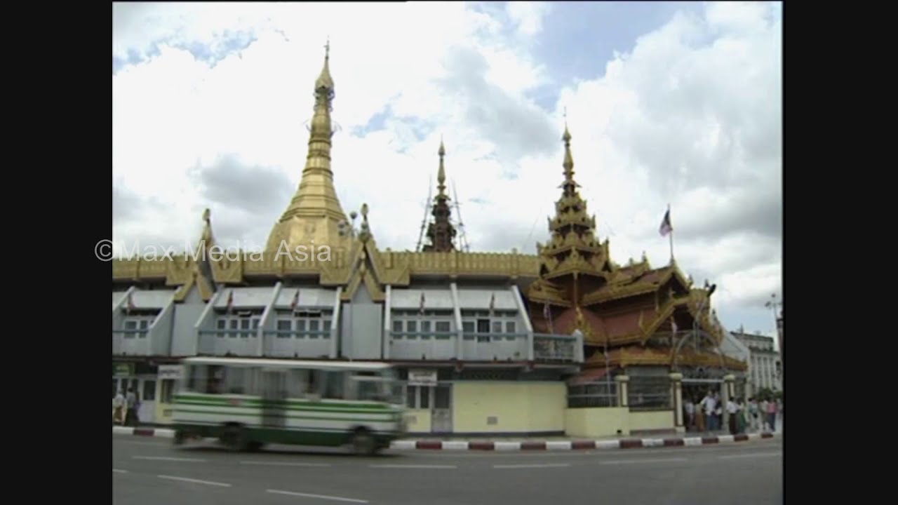 Burma Rangoon  People Street Traffic Views Part 1