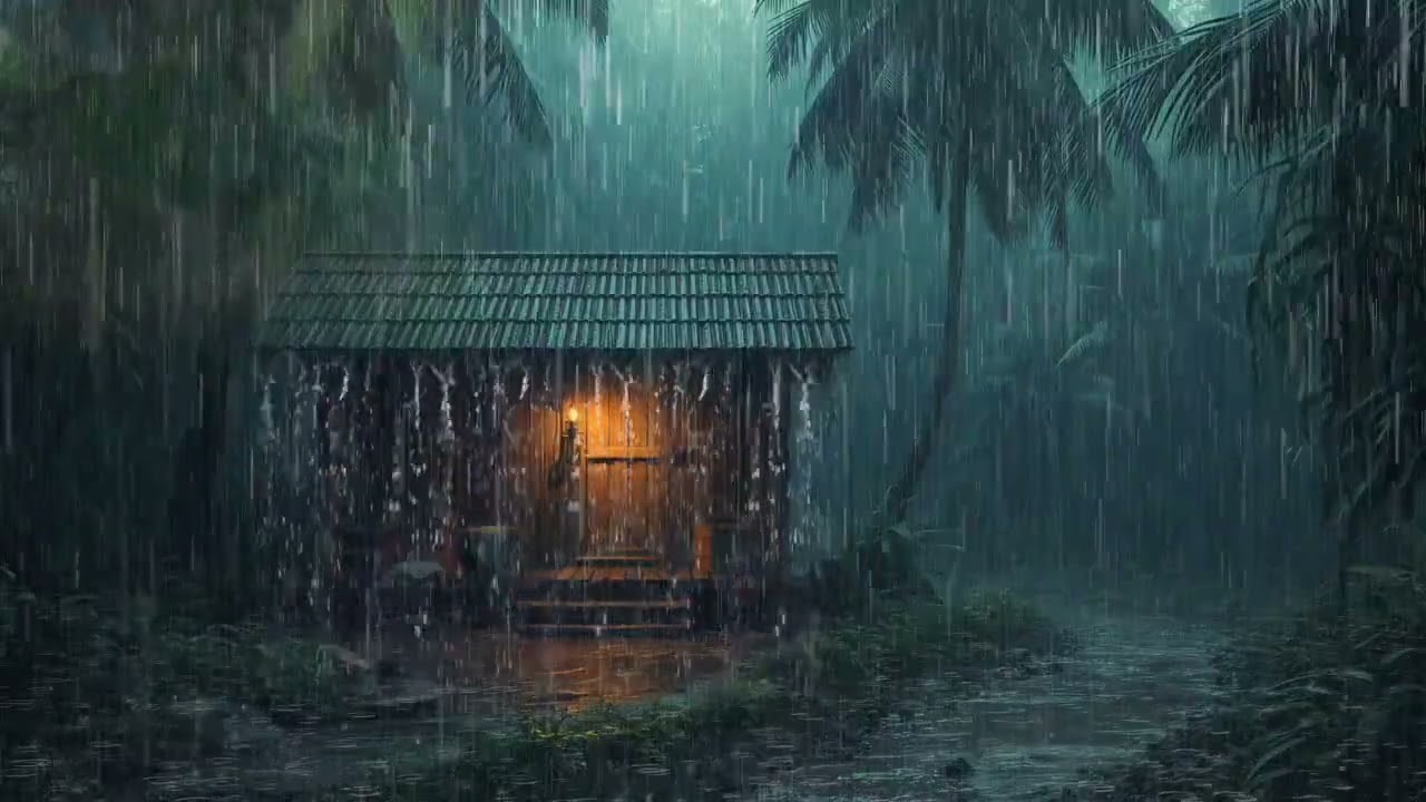 Rainy Night Ambience with Rolling Thunder: The Best Natural White Noise for Your Mind